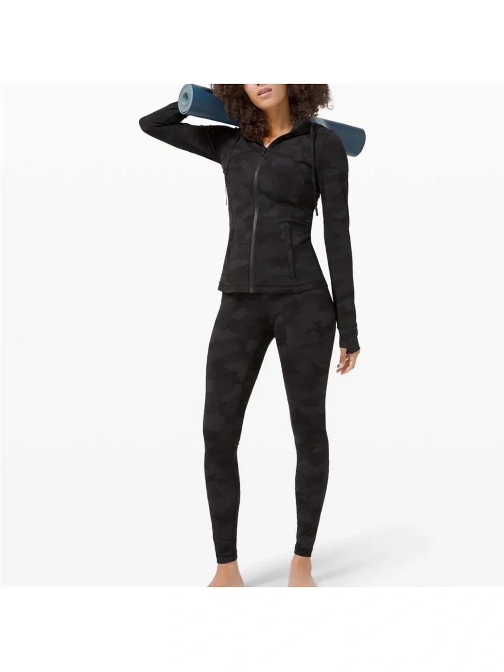 Lululemon Hooded Define Jacket Womens 4 Nulu Heritage 365 Camo Deep Coal Multi